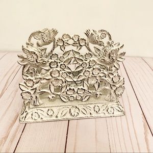 Letter Holder Wrought Iron Floral Scroll Work